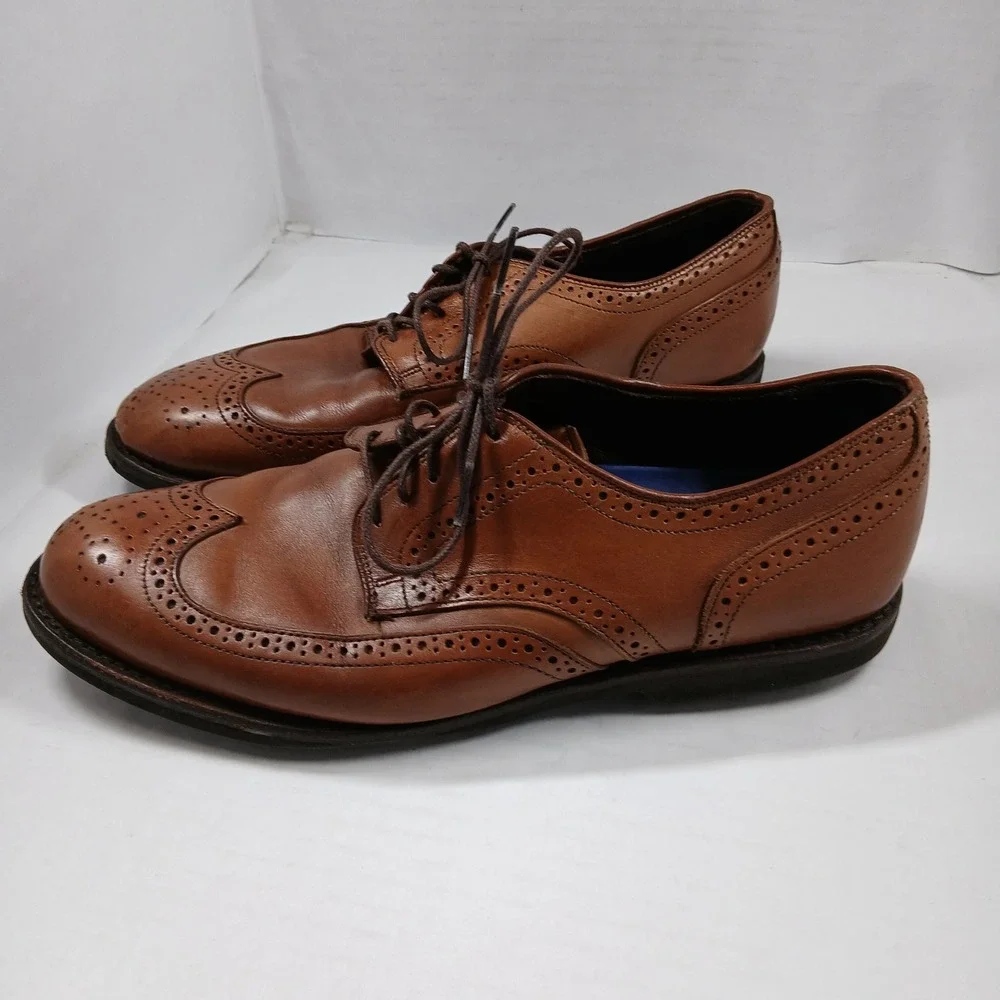 Allen Edmonds Men's Wingtip‎ Oxford Brogue Shoes Brown Leather Size 9.5